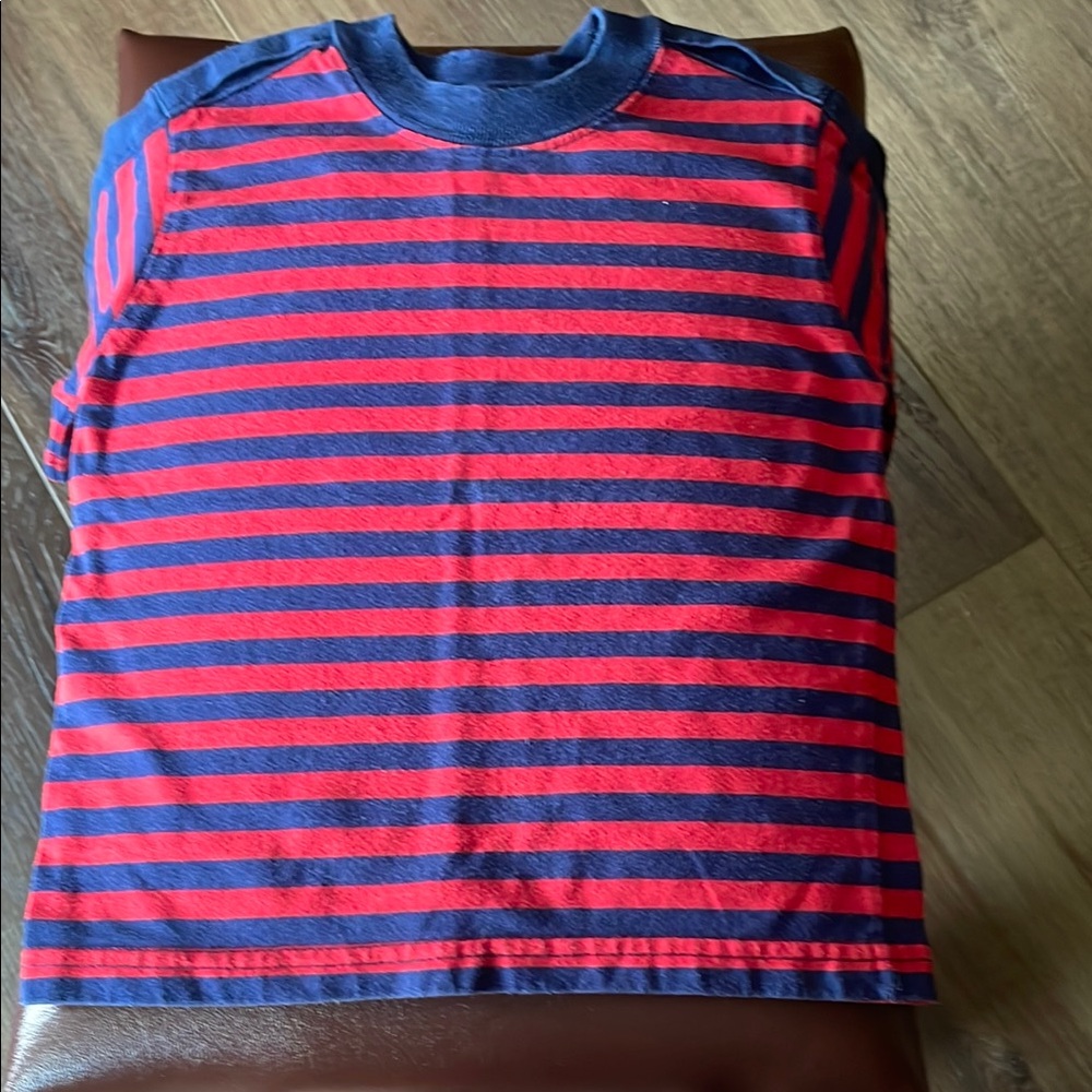 Striped Kids Short Sleeve Tee - Red and Blue 3T
